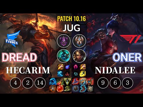AF Dread Hecarim vs T1 Oner Nidalee Jungle - KR Patch 10.16