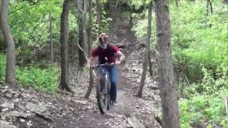 Enjoying the drops on Stonewall. Last three drops on the trail with POV and fixed positions. One intermediate rocky section before the last drop is also shown.