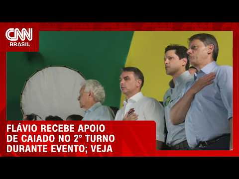 Caiado anuncia apoio a Flávio Bolsonaro no 2º turno em evento em Goiás | CNN 360°