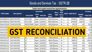 How to reconciliation Gstr2B in excel | Gstr 2b reconciliation kaise kare | Gst Reconciliation