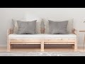 Divano Letto Estraibile in Legno Massello di Pino 2x (90x200) cm - Foto miniatura 4