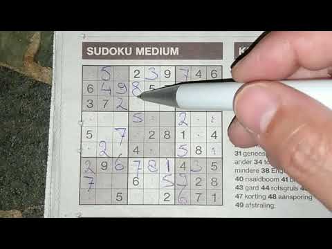 Tutorial for a Medium Sudoku puzzle (05-16-2019)