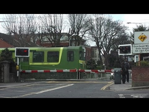 Level Crossing at Sandymount - 8300 Class DART Train