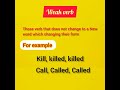 Verb Weak Verb Grammer English