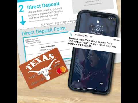 Simplify Payments with Direct Deposit on your Texas Fancard Prepaid Mastercard®