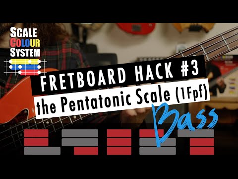 Scale Colour System BASS FRETBOARD HACK #3 – the Pentatonic Scale (1Fpf)