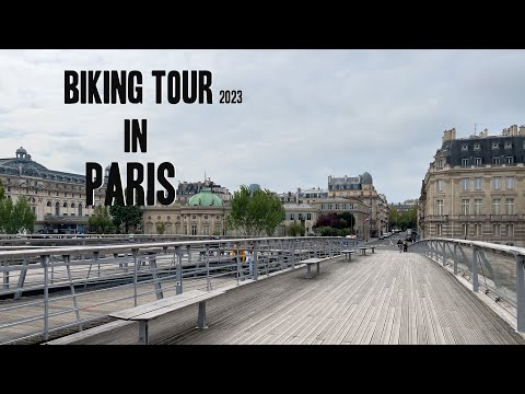 BIKING TOUR IN PARIS 4K   VIRTUAL CYCLE RIDE IN PARIS Real Sound of City  13e, Seine, Tour Eiffel