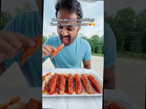 No because if I do the same thing I get called evil! 😡#rockpaperscissors #mukbang  #seafood