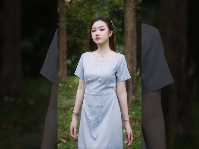 PH10A038 - Đầm Rayon slub chéo