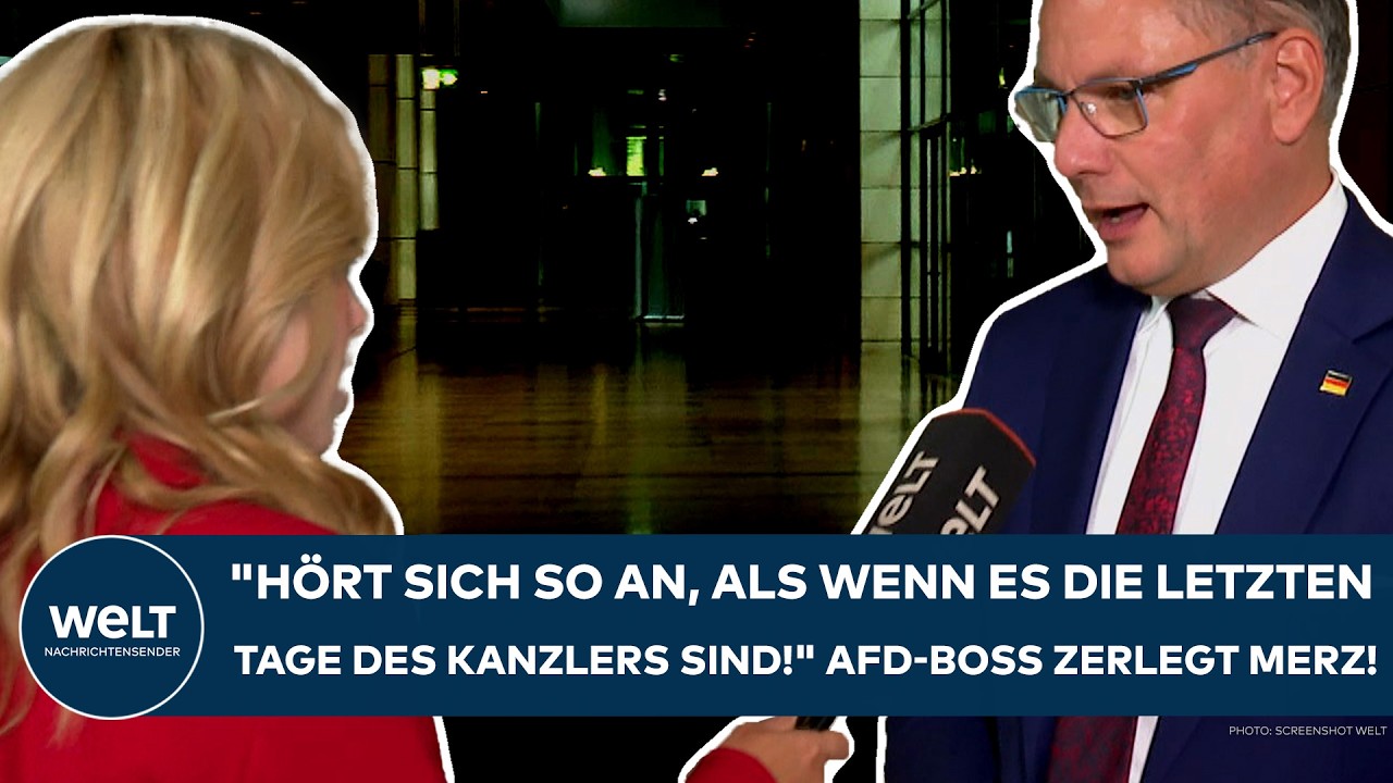 BUNDESTAG: "Hört sich so an, als wenn es die letzten Tage des Kanzlers sind!" AfD-Boss zerlegt Merz!