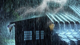 ⛈️Heavy Thunderstorm Sleep Sounds | Torrential Rain on Metal Roof & Intense Thunder on Stormy Night