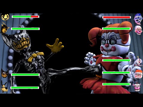 Bendy And The Ink Machine vs Sister Location WITH Healthbars
