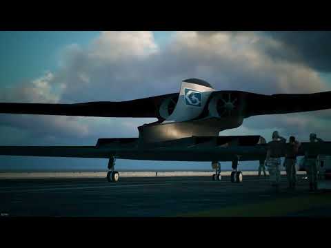 X-49 Night Raven aircraft carrier launch - Ace combat 7