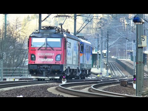 LEMA 480 036-9 EP Rail & LDE2100 600 665-9 Rolling Stock in Gara Sinaia Station - 27 February 2021