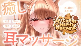 【Autumn Hush ASMR Relay】疲れたあなたへ。耳マッサージと囁きの癒し時間❤️安眠導入❤️吐息・耳はむ・囁き・耳かき・耳ふ～・タッピング・心音