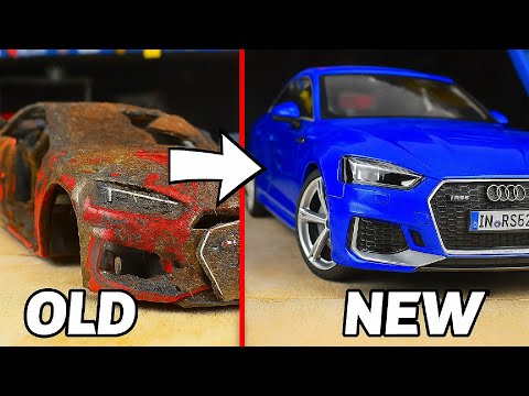 Rusty Audi RS5 Model Restoration - Red to Blue Transformation