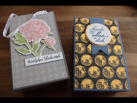 Geschenktasche aus einem Din A4 Bogen mit der Pfingstrosenpoesie von Stampin`UP!