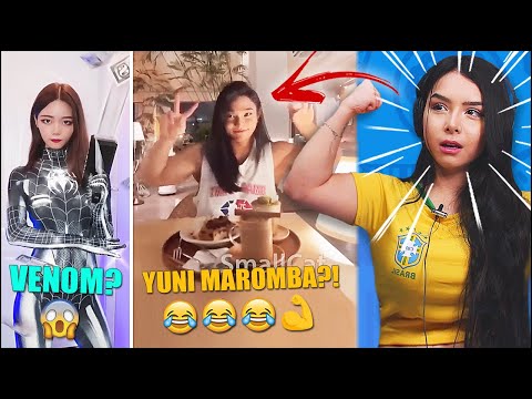 JOVENS REAGEM A TENTE NÃO RIR - YUNI MAROMBA 2023 - MEMES CURIOSOS DO UNUSUAL MEMES