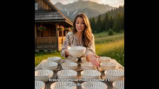 Sada 12 ks veľkých keramických misiek na guláš a polievky, 1 liter