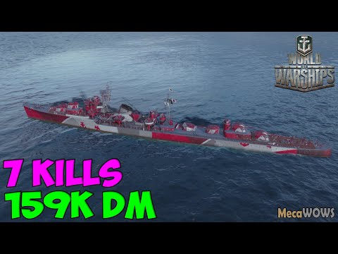 World of WarShips | Harugumo | 7 KILLS | 159K Damage - Replay Gameplay 4K 60 fps
