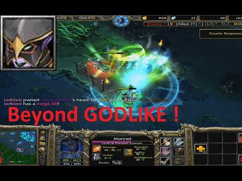 DotA 6.80c - Mortred, Phantom Assassin Beyond GODLIKE !