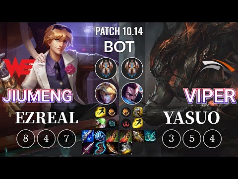 WE Jiumeng Ezreal vs HLE Viper Yasuo Bot - KR Patch 10.14