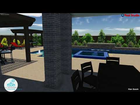 Custom Pool + Spa with Dual Pergolas