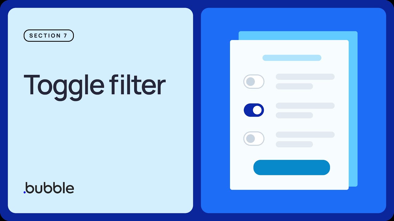 Toggle filter: Getting started with Bubble (Lesson 7.5)