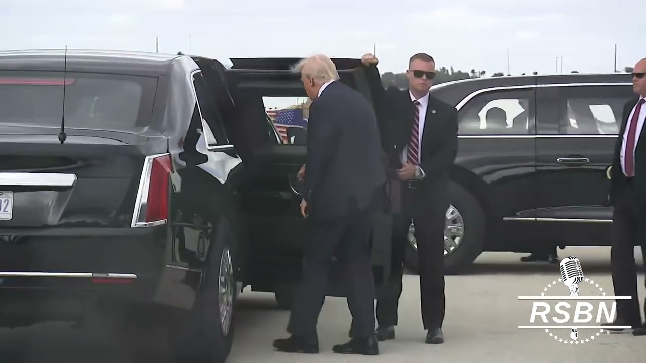 WATCH: The President disembarks AF1 after landing in Miami for American Business Forum remarks