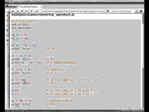 Beginner Perl Maven tutorial: 2.4 - Numerical operators