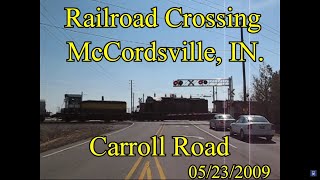 preview picture of video 'Railroad Crossing: Carroll Road, McCordsville, IN., CSX Main Track 1&2'
