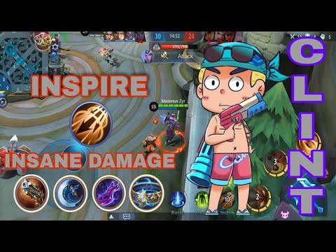 CLINT USING INSPIRE? OP DAMAGE? BEST BUILD AND EMBLEM 2022 | Mobile Legends Bang Bang