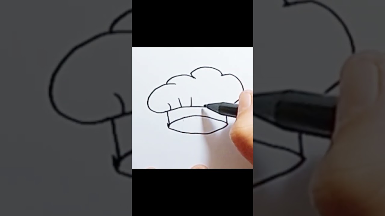 Menggambar Topi koki #gambar #drawing #art #pensil