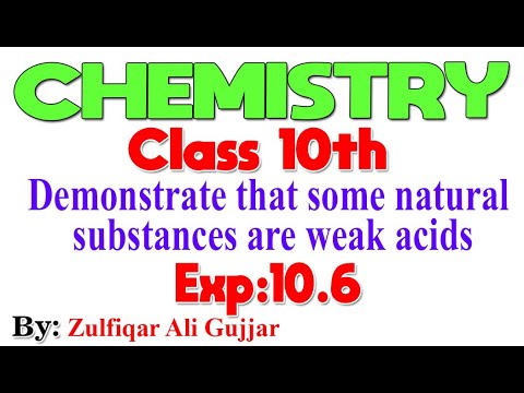 Demonstrate that some natural substances are weak acids | Chemistry 10th | EXP. 10.6