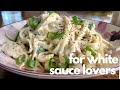 Creamy White Sauce Pasta Without Flour | Chicken Fettuccine Alfredo Recipe