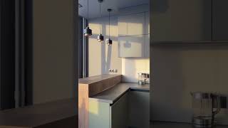 Современная угловая серая кухня со стойкой Проект 161 фото 4