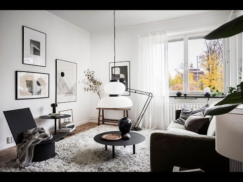 Warm monochrome Scandinavian Studio Apartment home tour