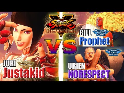 SFV CE 👊🏻 Justakid (Juri) vs Prophet (Gill) & NORESPECT (Urien) [season 5]