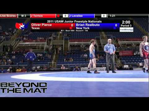 Junior Freestyle 145 - Brian Realbuto (NY) vs. Oliver Pierce (TX)