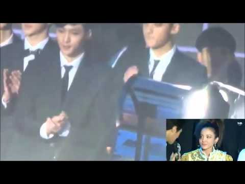 141221 EXO during DARA's TOP10 SPEECH!