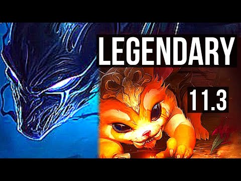 NOCTURNE vs GNAR (TOP) | 8/1/4, 1000+ games, Legendary, 900K mastery | KR Master | v11.3