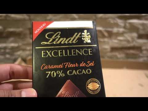Lindt Excellence Caramel Fleur De sel 70% Cacao Noir Chocolate