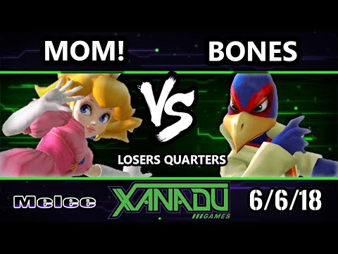 S@X 253 SSBM - MOM! (Peach) Vs. Bones (Falco) - Smash Melee Losers Quarters