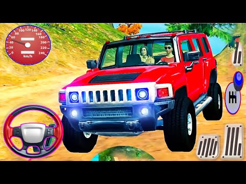 Offroad Jeep Driving Simulator 2021 - SUV 4x4 Uphill Red Taxi Racing - Android GamePlay