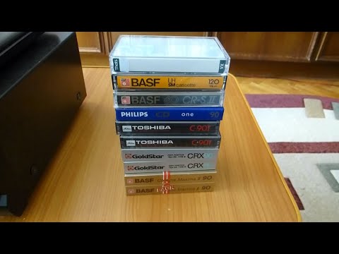 Unboxing 10 wrapped audio cassettes (GoldStar, Toshiba, BASF, Philips) plus some used (That's, BASF)