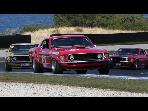 Replica of Allan Moffat's 1969 Boss 302 TransAm Mustang Coca Cola Phillip Island Classic 2023 Coke
