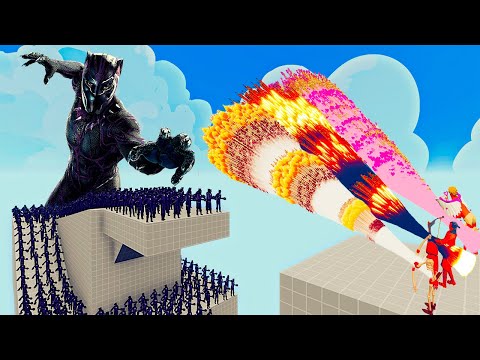 100x BLACK PANTHER + 1x GIANT vs 3x EVERY GOD   Totally Accurate Battle Simulator TABS
