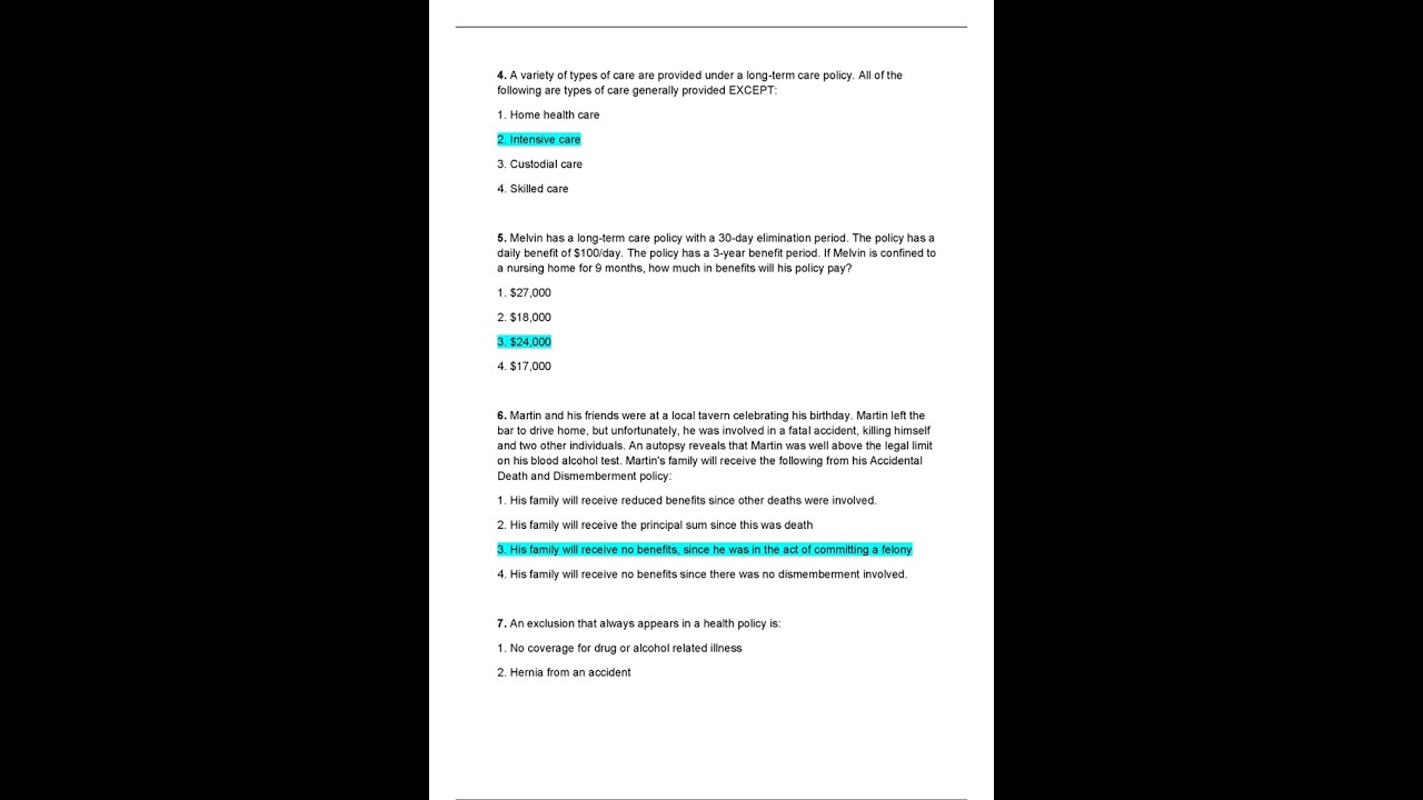 ACCIDENT AND HEALTH INSURANCE AGENT EXAM QUESTIONS WITH 100% VERIFIED ANSWERS pdf