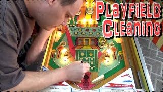 Cleaning & Painting the Playfield On This Williams Lucky Seven Pinball Machine - Forgot The Spinner!