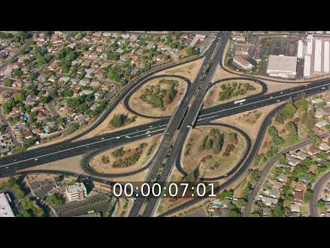 Autobahnkreuz Freeway Interchange in Sanger in Kalifornien, USA